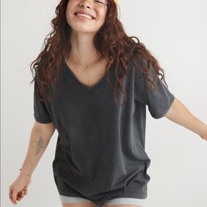 Aerie Distressed V-Neck Boyfriend T-Shirt